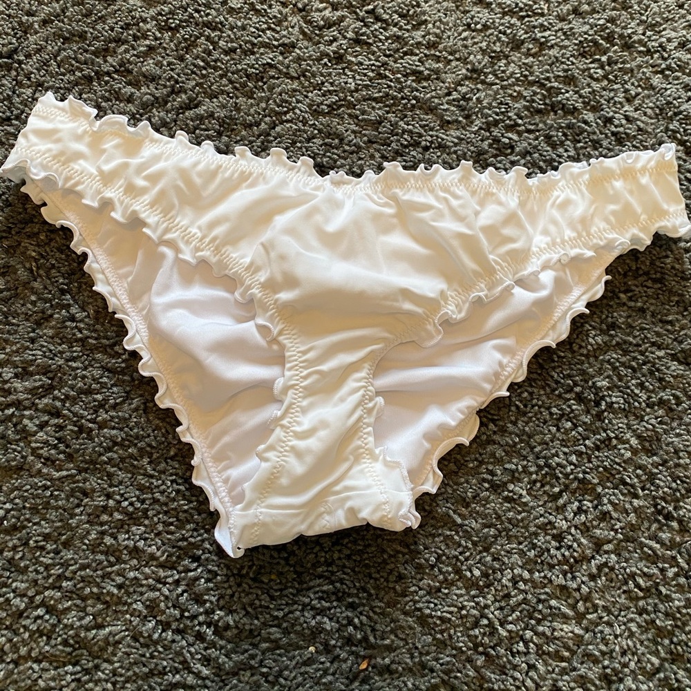 White Scrunchy Bikini Bottoms